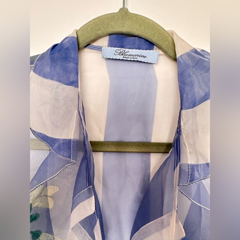 Blumarine Floral silk Sheer Blouse - Picture 12 of 16